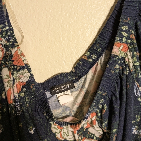 Persepsion Maternity Floral Navy Top Size Xl Pre-owned - Picture 5 of 6